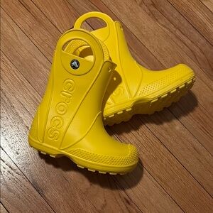 CROCS Kids Bright Yellow Rain Boots
